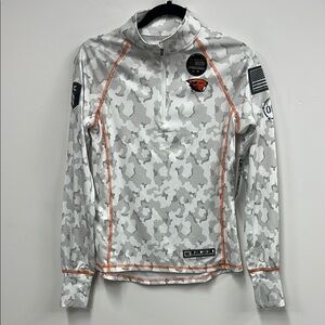 New Colosseum Gray and Orange Long Sleeve Tee Oregon state OHT S